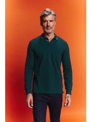 DeFacto Regular Fit Polo Yaka Pike Sweatshirt B1869AX23AU