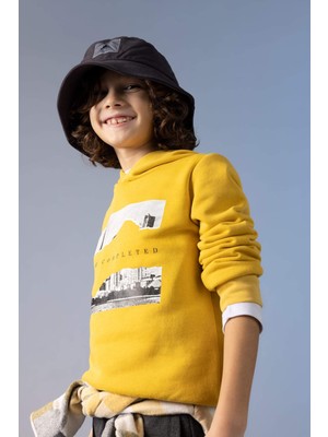 DeFacto Erkek Çocuk Kapüşonlu Baskılı Sweatshirt Z4595A623SP