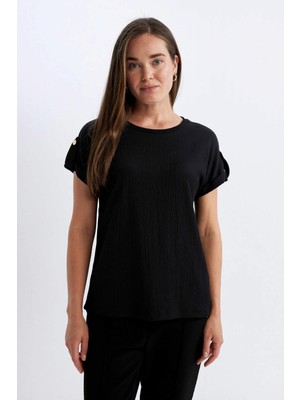 DeFacto Regular Fit Bisiklet Yaka Kısa Kollu Tişört D3198AX24HS