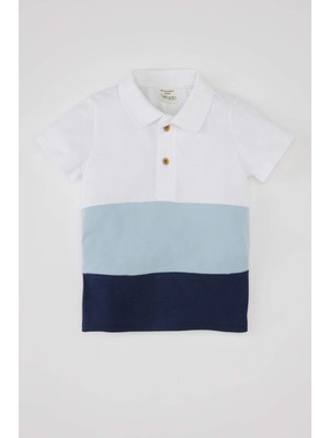 DeFacto Erkek Bebek Renk Bloklu Pike Kısa Kollu Polo Tişört B9247A524SM