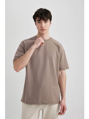 DeFacto Boxy Fit Bisiklet Yaka Kısa Kollu Basic Tişört