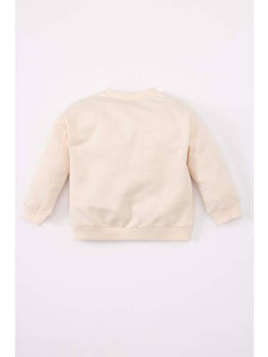 Defacto Kız Bebek Bisiklet Yaka Çiçek Baskılı Sweatshirt C0721A524Sp