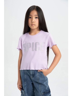 DeFacto Spice Girls Bisiklet Yaka Kısa Kollu Tişört Kız Çocuk C2634A824SM