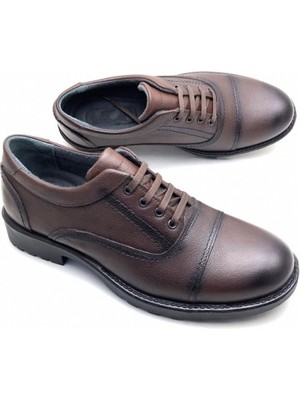Deri Tarz Büyük Numara Deri Ortopedik Kışlık Erkek Ayakkabı