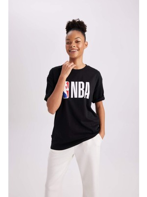 DeFactoFit NBA Wordmark Boxy Fit Yuvarlak Yaka Kısa Kollu Tişört Z9313AZ24SP