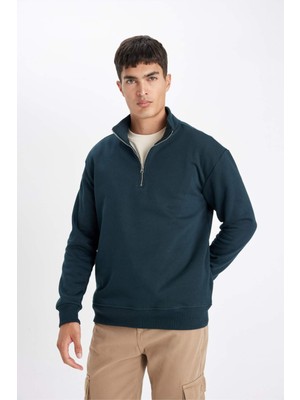 DeFacto Comfort Fit Fermuarlı Dik Yaka Sweatshirt X7405AZ24SP