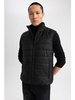 DeFacto Slim Fit Şişme Yelek Dar Kesim Dik Yaka Fermuarlı Su İtici Warmtech Isı Yalıtımlı  U4176AZ23SP