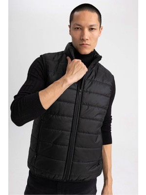 DeFacto Slim Fit Şişme Yelek Dar Kesim Dik Yaka Fermuarlı Su İtici Warmtech Isı Yalıtımlı  U4176AZ23SP