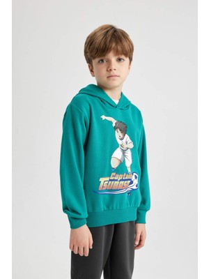 DeFacto Erkek Çocuk Captain Tsubasa Kapüşonlu Sweatshirt B3736A823WN