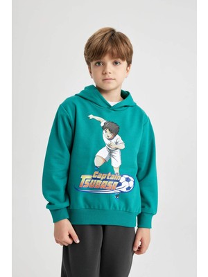 DeFacto Erkek Çocuk Captain Tsubasa Kapüşonlu Sweatshirt B3736A823WN