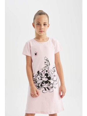 DeFacto Kız Çocuk Disney Mickey Mouse &Friends Kısa Kollu Elbise C8507A824SM