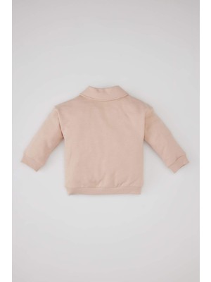 DeFacto Kız Bebek Bebe Yaka İçi Yumuşak Tüylü Sweatshirt C2436A524SP