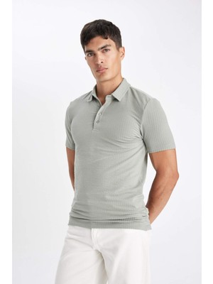 DeFacto Slim Fit Dar Kesim Polo Yaka Pamuklu Kısa Kollu Tişört X2594AZ24SM
