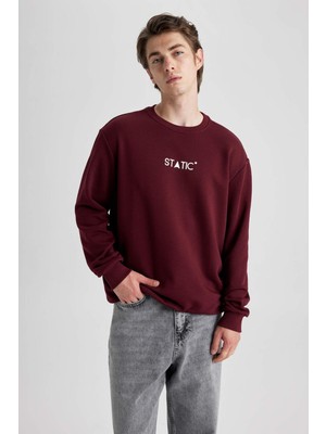 DeFacto Regular Fit Bisiklet Yaka Baskılı Sweatshirt A7461AX23AU