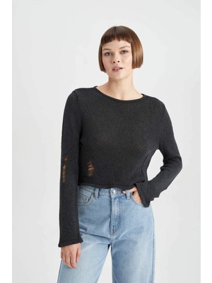 DeFacto Regular Fit Bisiklet Yaka Kazak B7790AX23AU