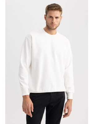 DeFacto Oversize Fit Bisiklet Yaka Basic Sweatshirt T5139AZ23AU