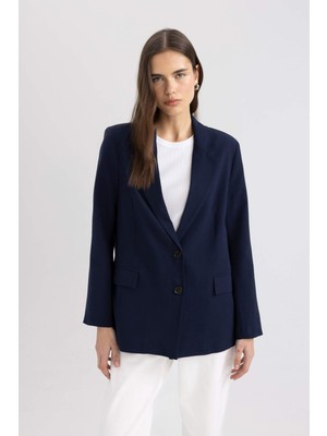 DeFacto Oversize Fit Ceket Yaka Tensel Blazer Ceket C3085AX24SM