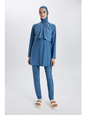 DeFacto Regular Fit 4'lü Basic Burkini Tesettür Mayo Takım B5232AX24SM