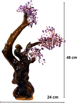 Ayre Style Eşsiz El Yapımı Ametist Taşlı Dekoratif Ağaç