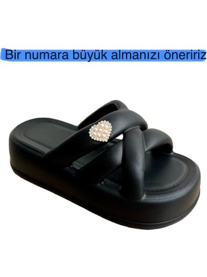 Sonimix Yüksek Tabanlı Ortopedik Kadın Terlik Havuz Plaj Deniz Terliği