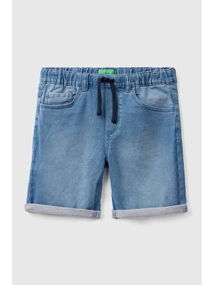 Benetton Erkek Çocuk Sweat Şort - Açık Mavi