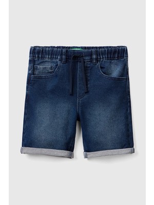 Benetton Erkek Çocuk Sweat Şort - Mavi