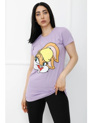 Yasaba Accessories Bunny Baskılı Tshirt Açıkmor - 310.623.