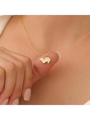 Nox Jewelry 925 Ayar Gümüş Taşlı Kedi Figürü Kolye
