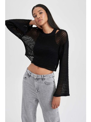 DeFacto Relax Fit Bisiklet Yaka Kazak B5830AX23AU
