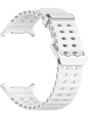 Samsung Galaxy Watch Ultra 47 mm Uyumlu Silikon Spor Kordon Özel Pim Soft Jel Silikon Kayış