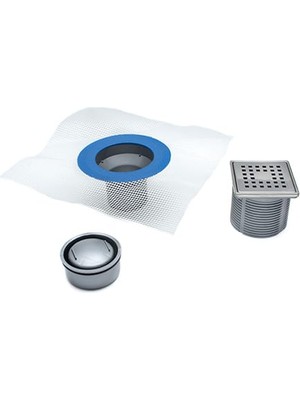 Sukar Q70 Alttan Çıkışlı Sürme Yalıtım Uyumlu 10X10 Paslanmaz Çerçeveli Sulu Susuz Kokuönleyicili Takım Süzgeç