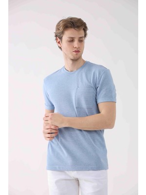 Dufy Açık Mavi Erkek Regular Fit Polo Yaka Tshirt