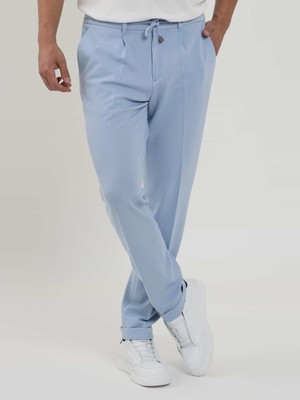 Dufy Mavi Erkek Slim Fit Fitilli Jogger Pantolon - 104486