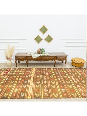 Soho Antiq Brownish Çubuklu Üç Kanat Kilim 170X389 cm