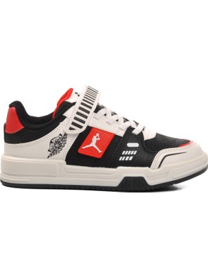 Ayakmod King Kısa-F Siyah-Kırmızı Çocuk Spor Ayakkabı