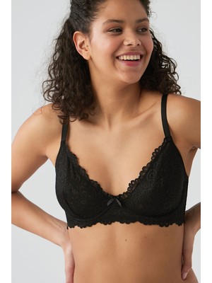 Herita Natalie Soft Minimizer Toparlayıcı Siyah Sütyen