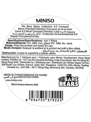 Miniso We Bare Bears Lisanslı Cep Aynası - Panda