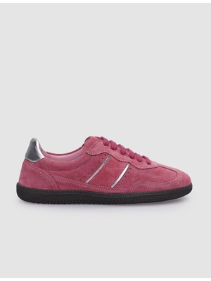 Cabani %100 Deri Pembe Süet Bağcıklı Kadın Sneaker