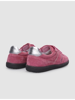 Cabani %100 Deri Pembe Süet Bağcıklı Kadın Sneaker