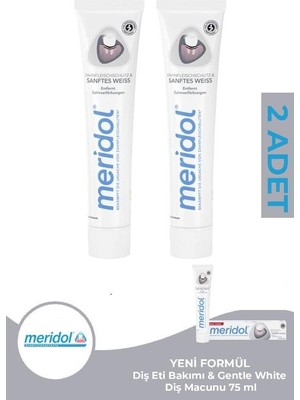 Meridol Diş Eti Bakımı & Gentle White Diş Macunu 75 Ml Yeni Formül 2 Adet