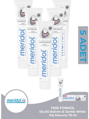 Meridol Diş Eti Bakımı & Gentle White Diş Macunu 75 Ml Yeni Formül 5 Adet