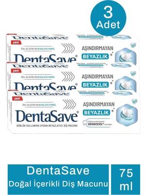 Dentasave Aşındırmayan Beyazlık Diş Macunu 75 Ml 3 Adet
