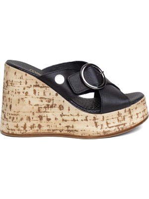 Mammamia D24YT-2155 Kadın Deri Topuklu Terlik