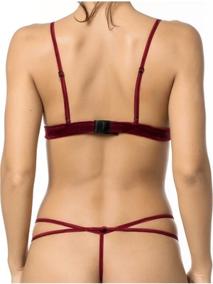 Miorre Miorre Bliss Bordo Velvet Bralet Takım