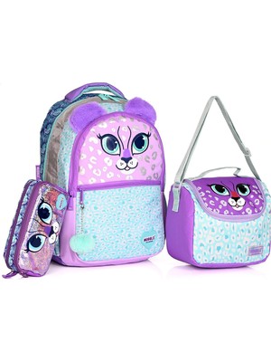 Muggle MU-9049 Shimmer Cat 3'lü Okul Sırt Çantası