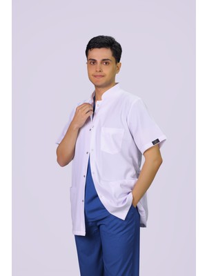 Hgm Collection Erkek Hakim Yaka Kısa Kollu Medikal Önlük Doktor Hemşire Ezcacı Öğretmen Önlüğü Ince Kumaş