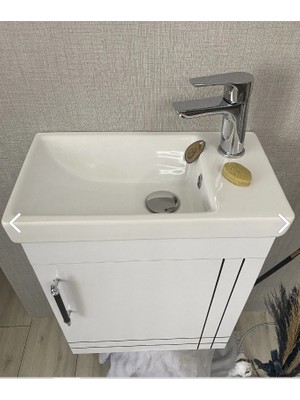 25*45 Mini Lavabo ve Banyo Dolabı BEYAZ