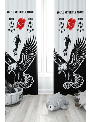 Bertille Home Çocuk Ve Bebek Odası Taraftar Futbol Serisi Fon Perde Tek Kanat (Child Room Curtain)