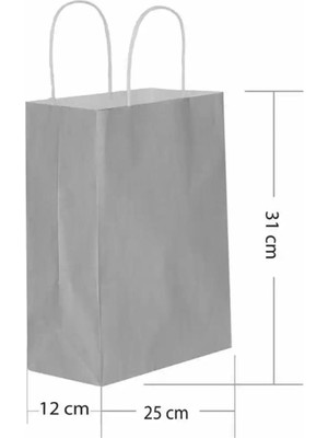 Kika Büküm Saplı Kağıt Torba 25x31 cm