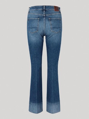 Pepe Jeans Pepe Jeans Yüksek Bel Ispanyol Paça Standart Koyu Mavi Kadın Denim Pantolon Pl2046102